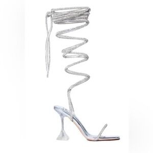 Azalea Wang‎ Mia Crystal Embellished Wrap Sandal 8.5